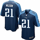 Nike Men & Women & Youth Titans #21 Wilson Navy Blue Team Color Game Jersey